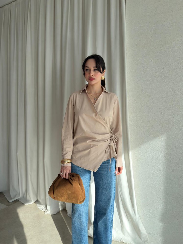 MORTAL Gömlek 8901 - Vizon - Mooi Butik