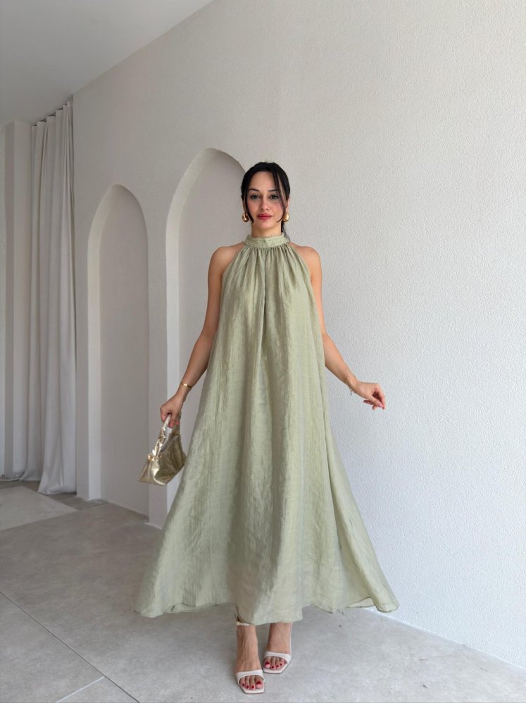 MOVE Maxi Elbise 0066 - Haki - Mooi Butik