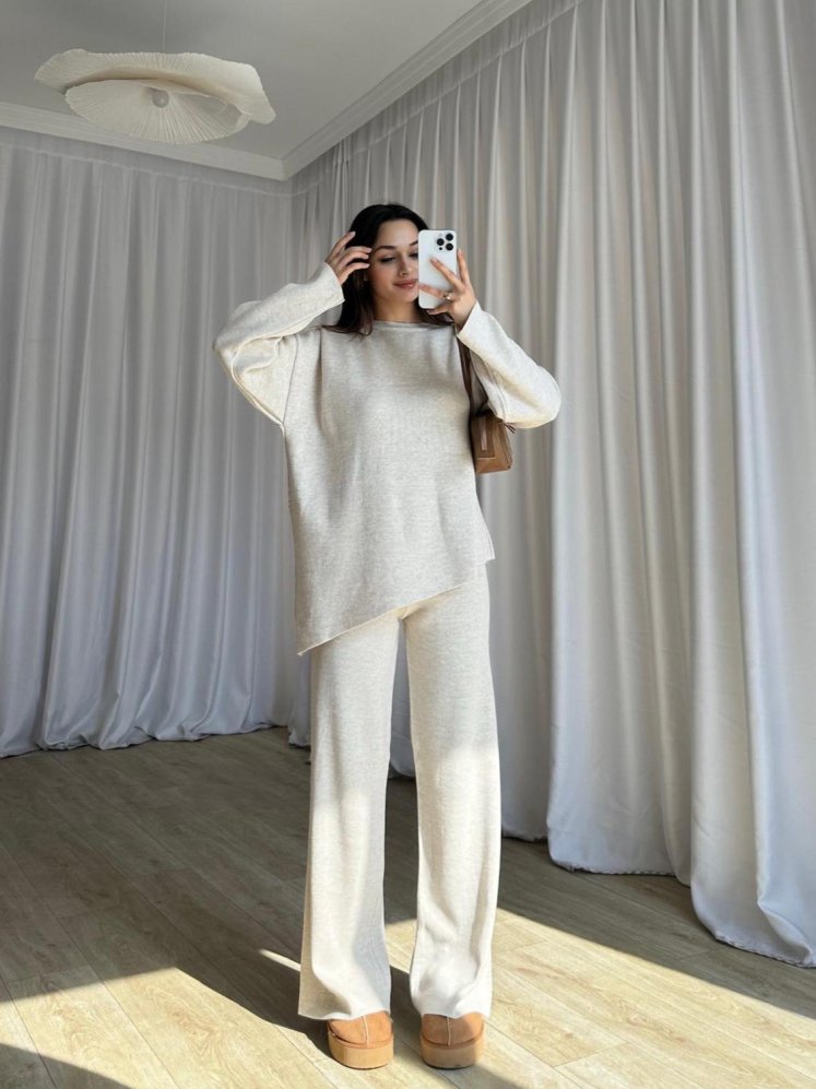 MUSCENT Triko Takım 8442 - Krem - Mooi Butik