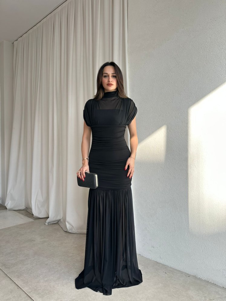 NELLİE Maxi Elbise 8476 - Siyah - Mooi Butik