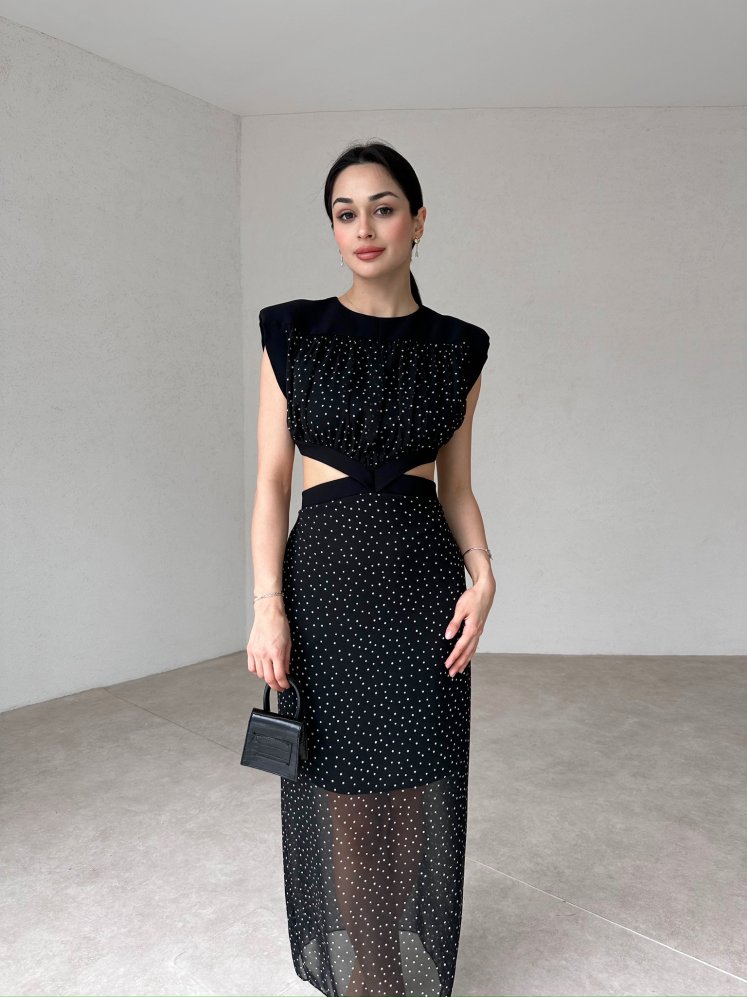 NİCOLE Maxi Elbise 5065 -siyah - Mooi Butik