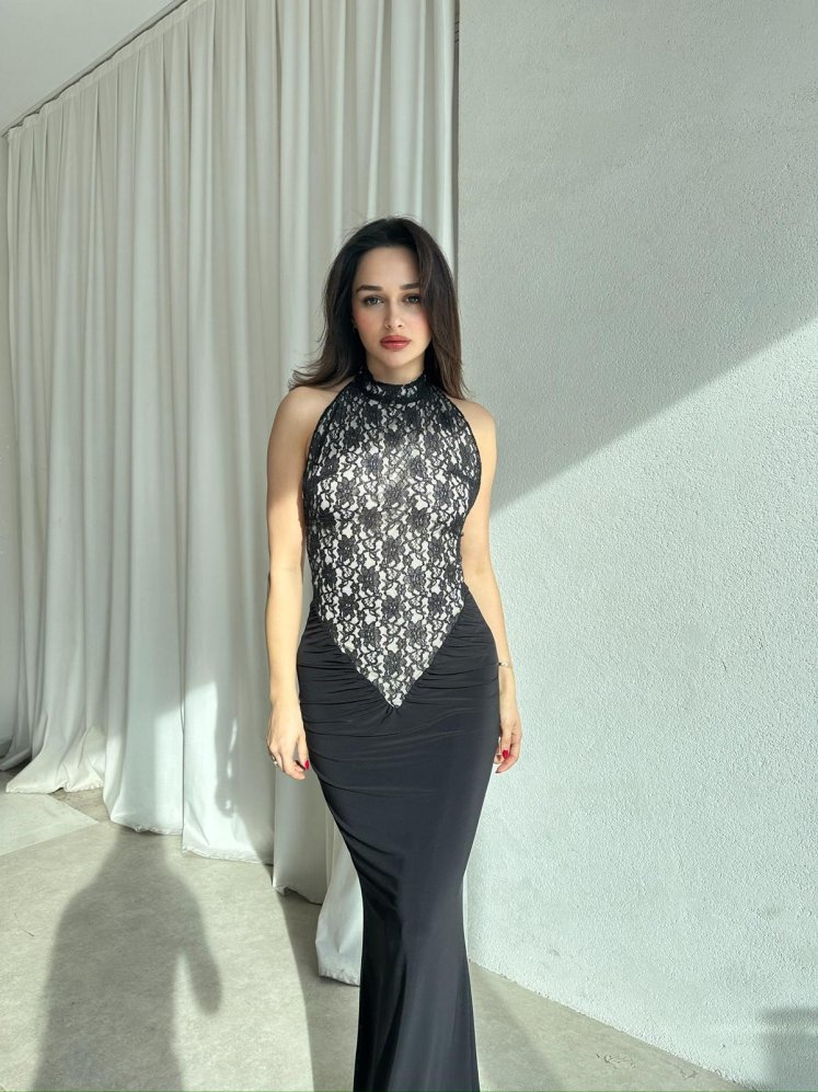 NİNA Elbise 8702 - Siyah - Mooi Butik