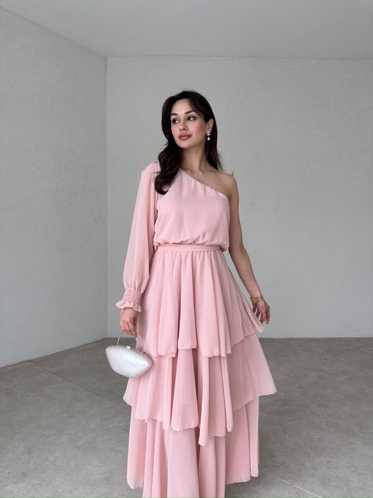 NOAM Maxi Elbise 8046 - Pudra - Mooi Butik