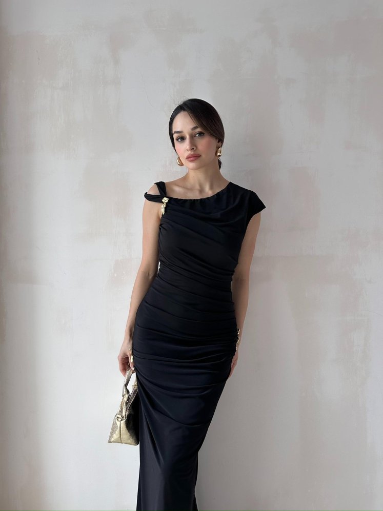 NOBBY Maxi Elbise 5053 - Siyah - Mooi Butik