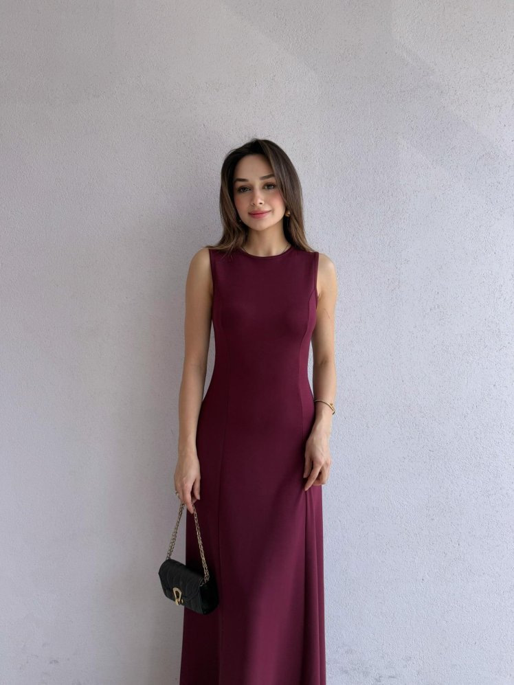 NOLLER Maxi Elbise 6748 - Mürdüm - Mooi Butik