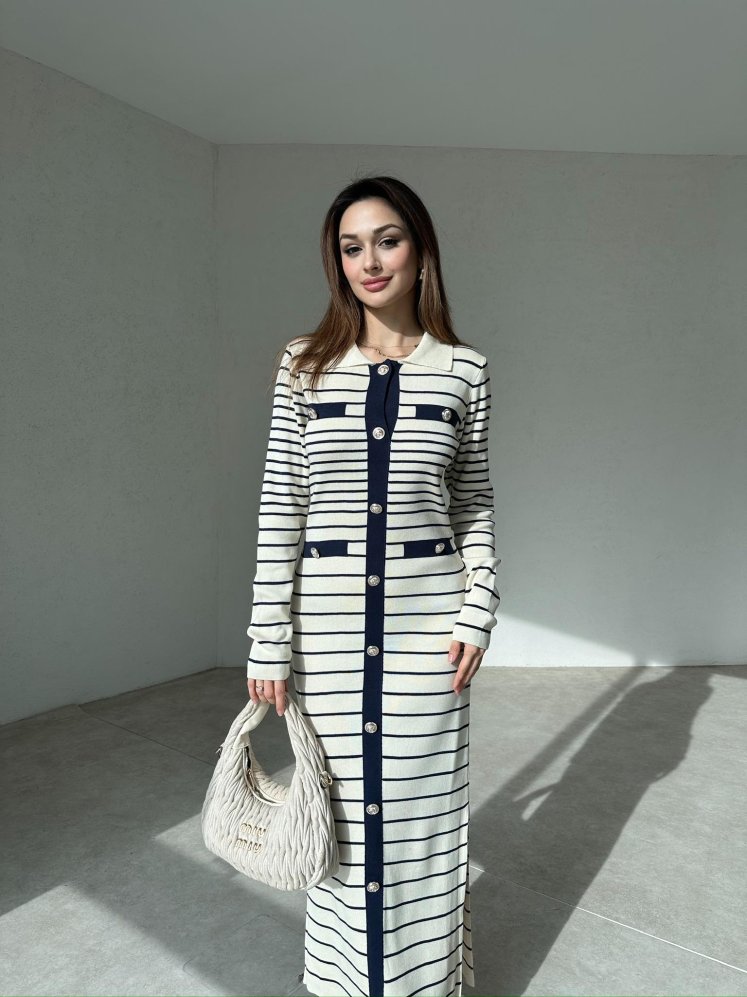 NOVELLO Maxi Elbise 6143 - Krem - Mooi Butik