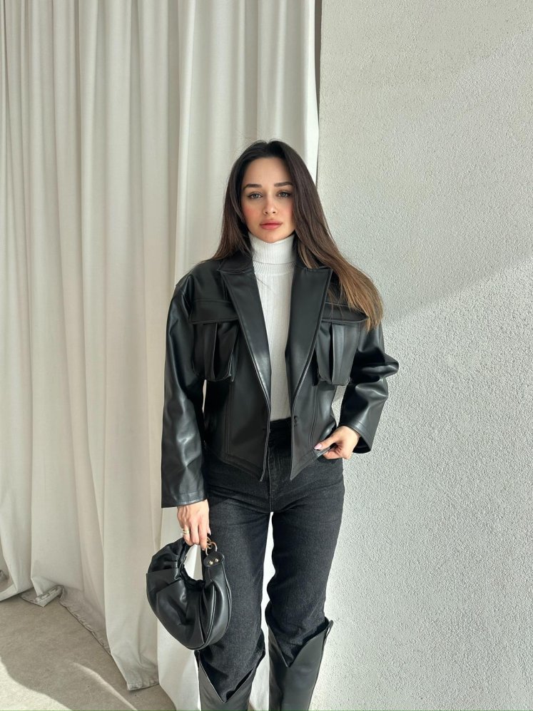 NOXİS Deri Ceket 8731 - Siyah - Mooi Butik