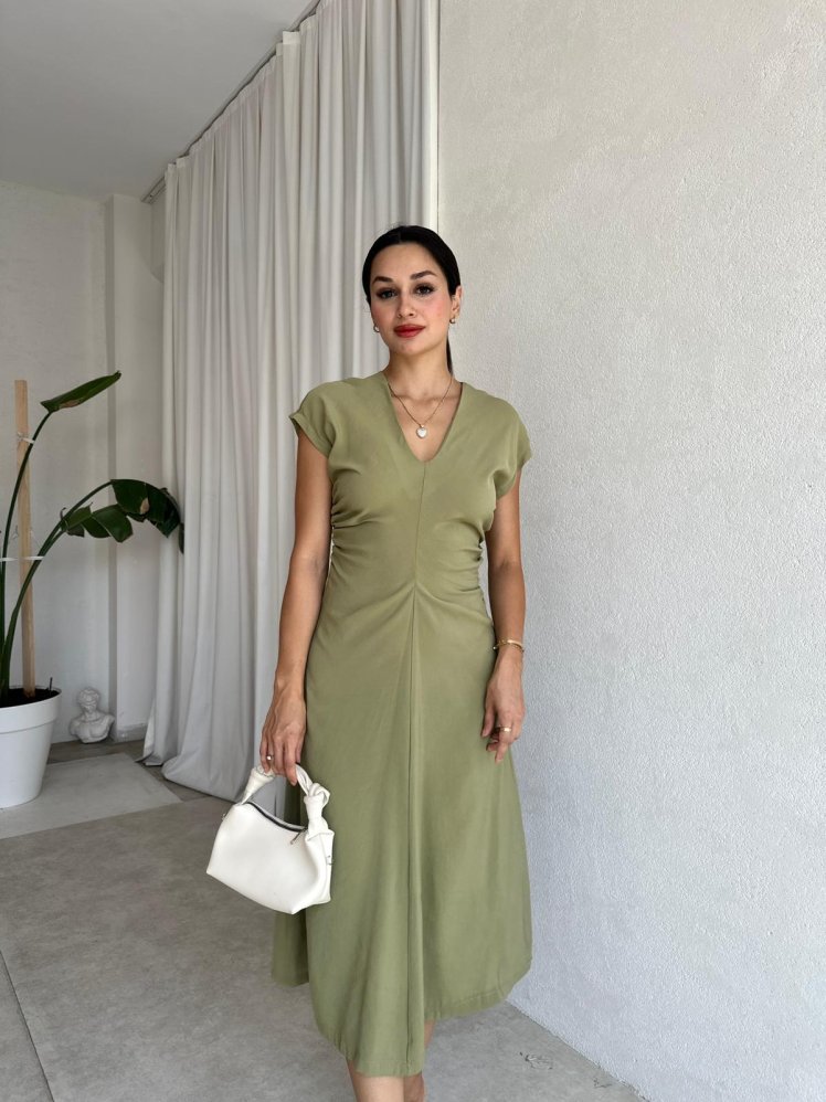 ORLANDO Midi Elbise 8087 - Haki - Mooi Butik