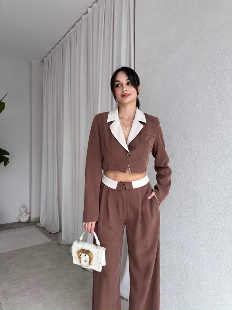 OSLO Takım 8395 - Kahverengi - Mooi Butik