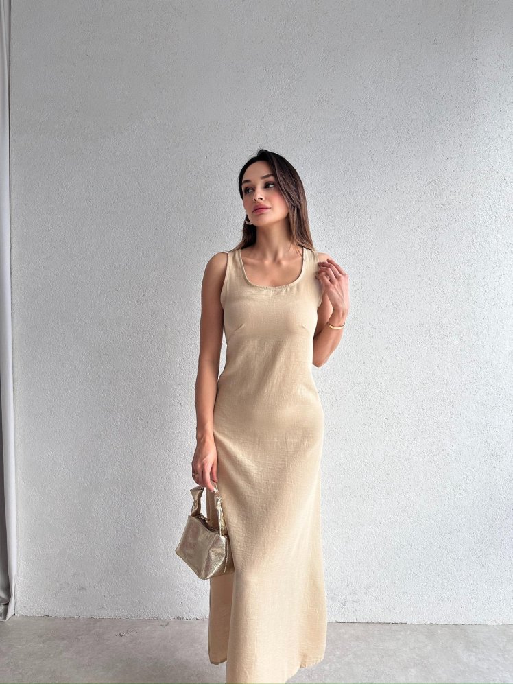 OSTRO Midi Elbise 1982 - Vizon - Mooi Butik