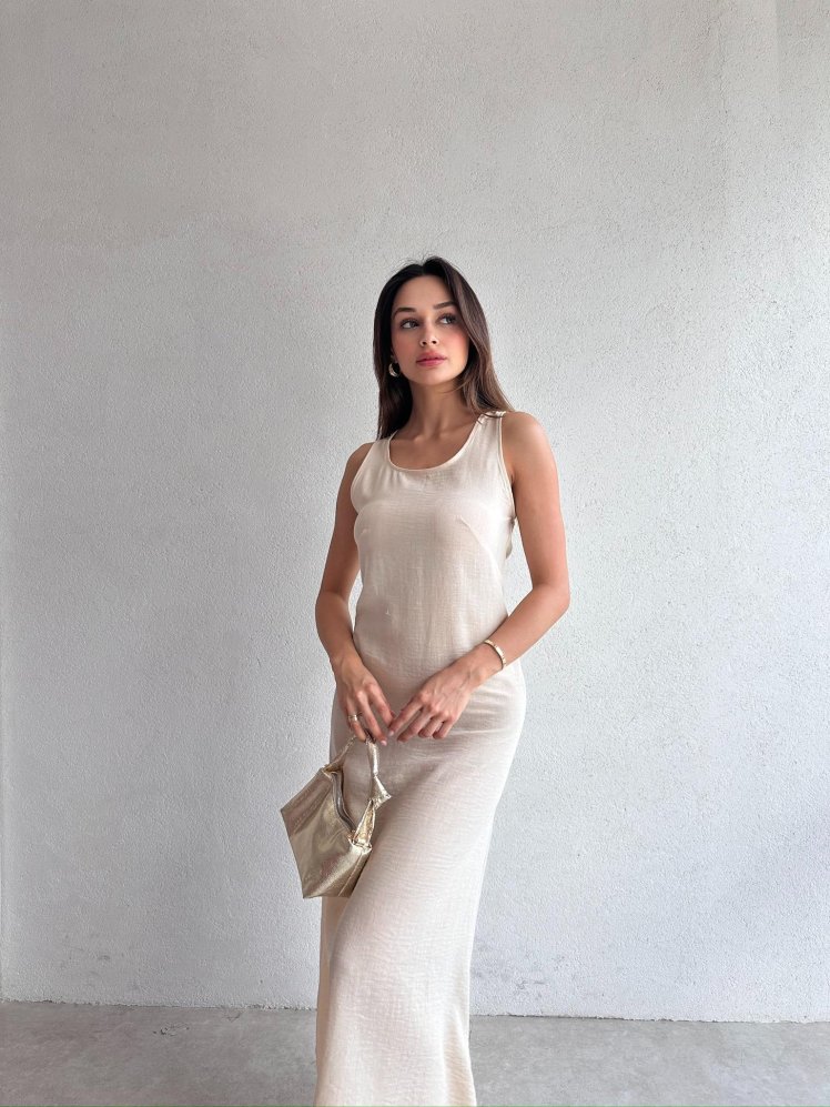 OSTRO Midi Elbise 1982 - Krem - Mooi Butik