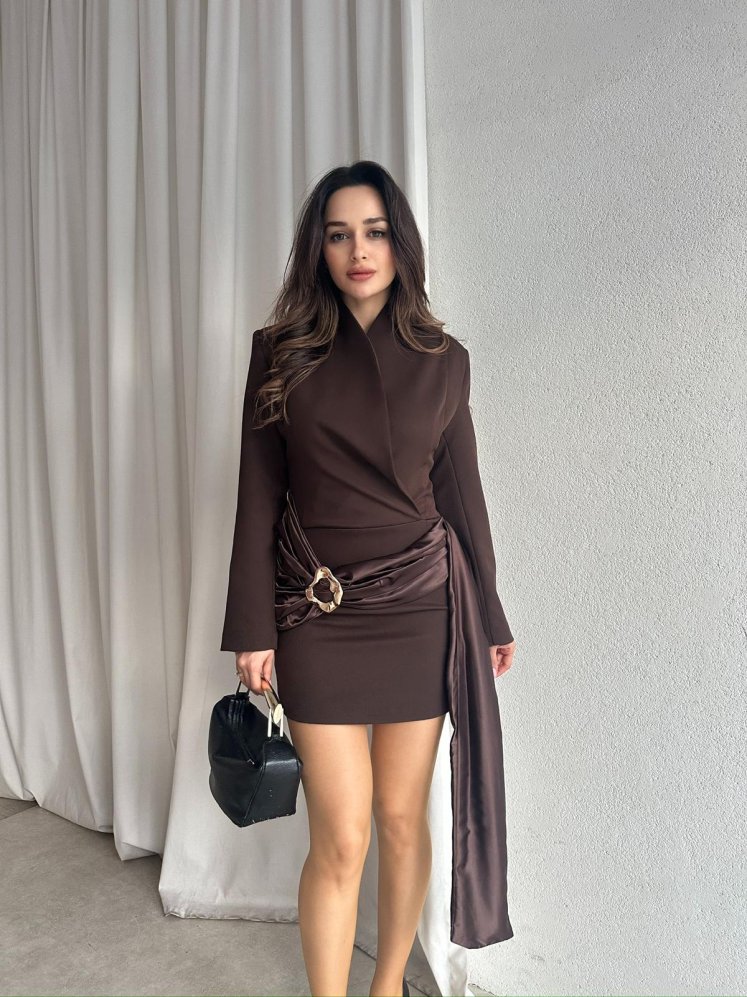 PAELA Elbise 8623 - Acı Kahve - Mooi Butik