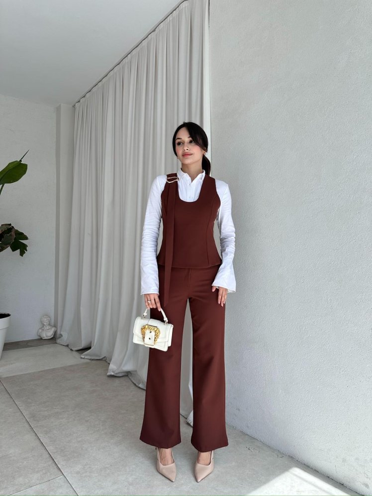 PALES Takım 8338 - Kahverengi - Mooi Butik