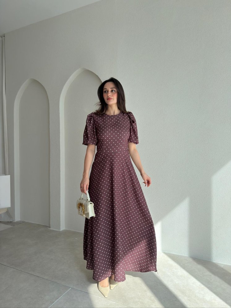 PALOMA Maxi Elbise 9071 - Acı Kahve - Mooi Butik