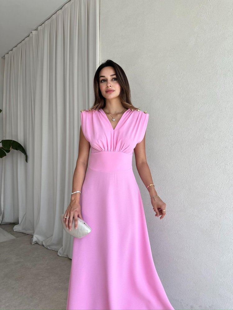PAOLA Maxi Elbise 2305 - Pembe - Mooi Butik