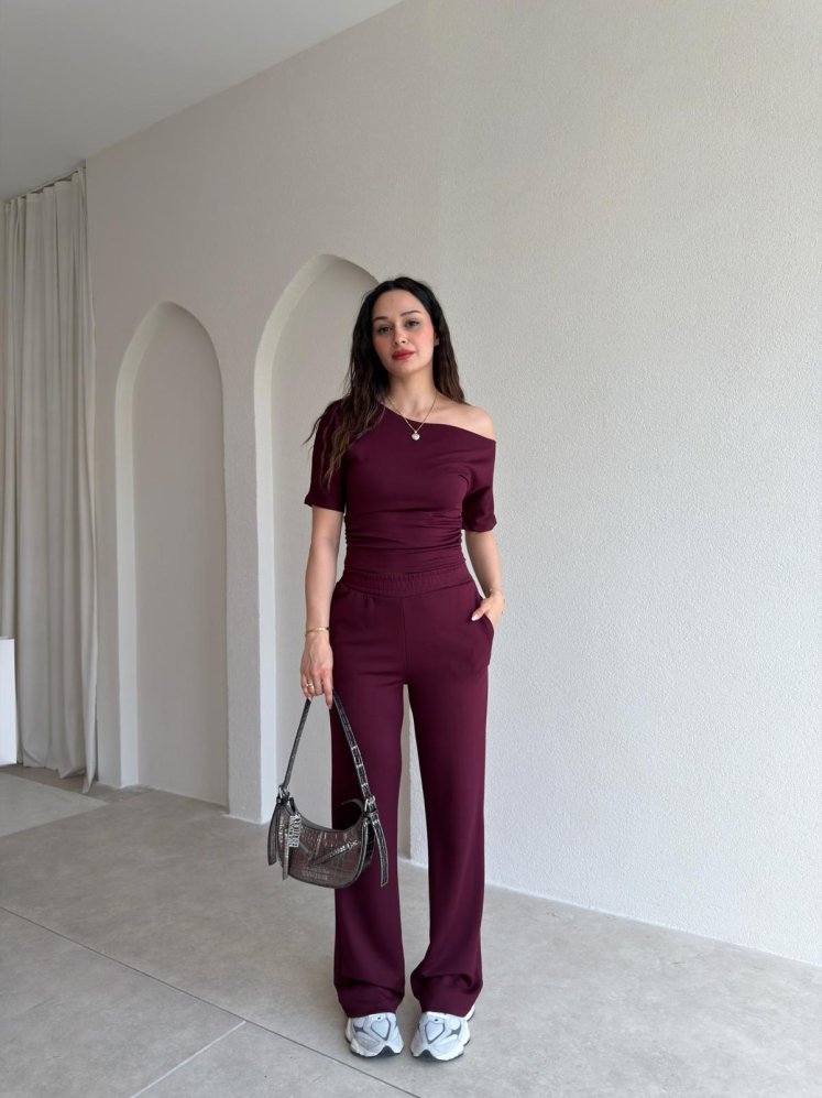 PAPEL Takım 5503 - Bordo - Mooi Butik