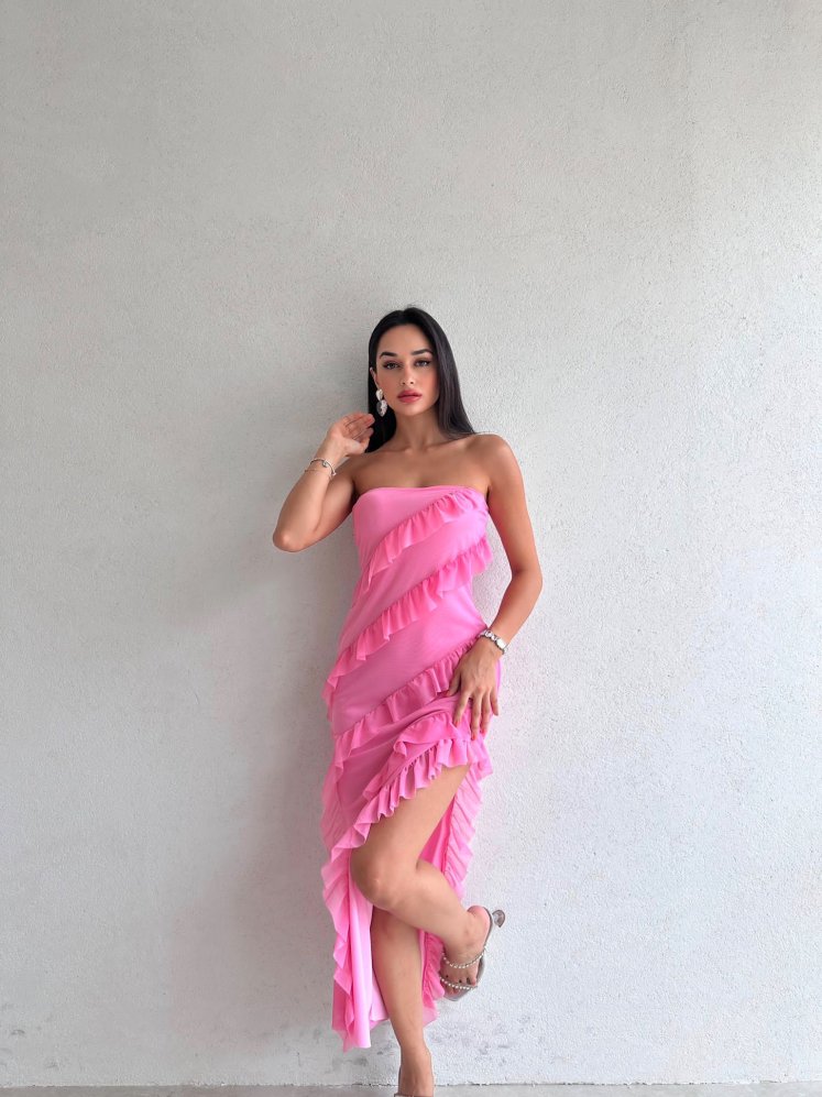 LİSA Elbise 8742 - Pembe - Mooi Butik