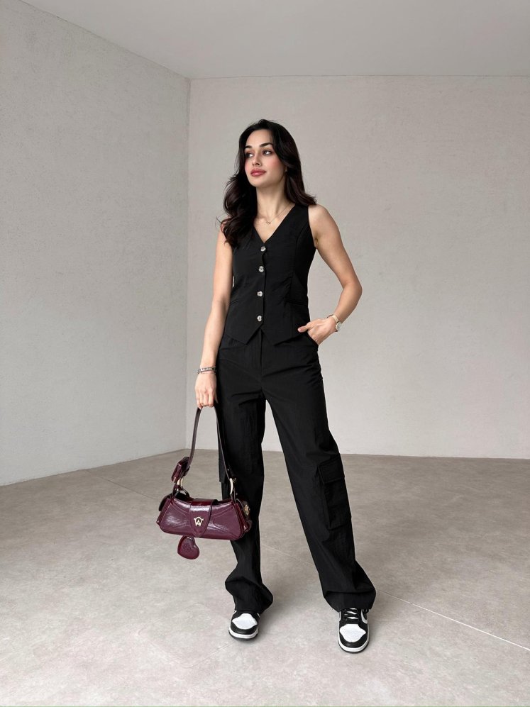 Paraşüt Kargo Cepli Alsace Takım 1099 - Siyah - Mooi