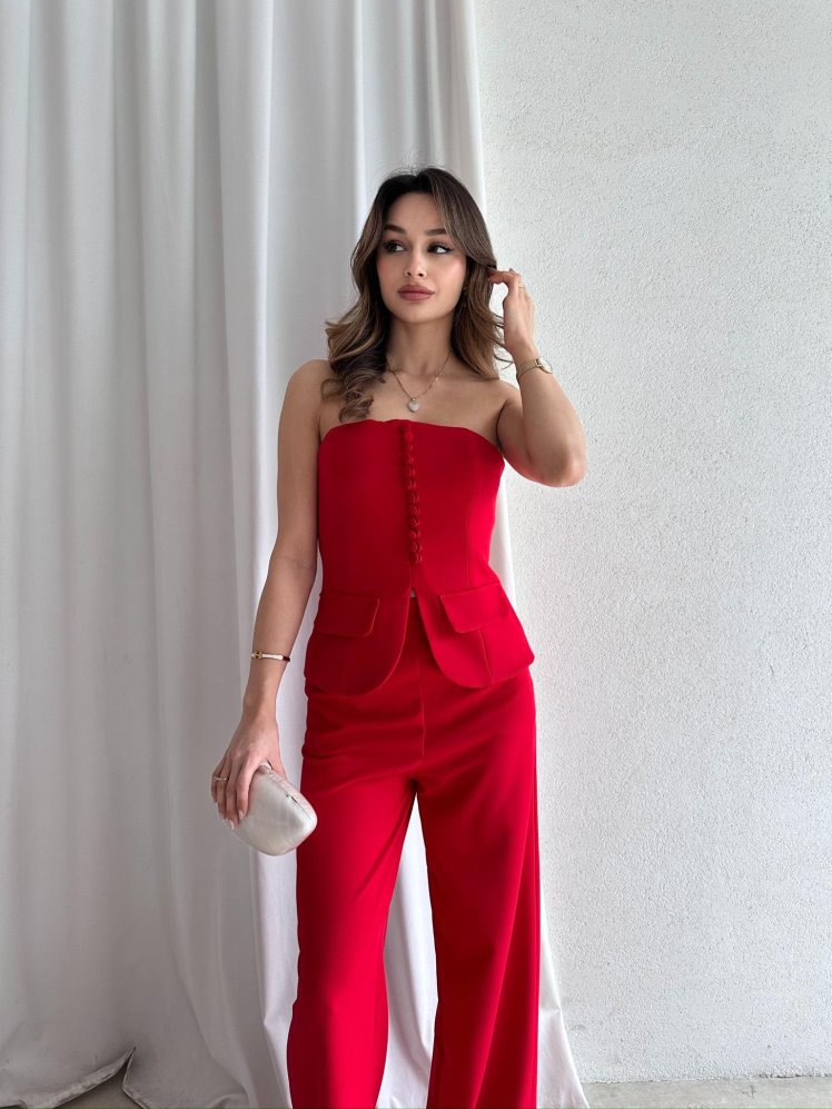 PARİDA Takım 3744 - Kırmızı - Mooi Butik