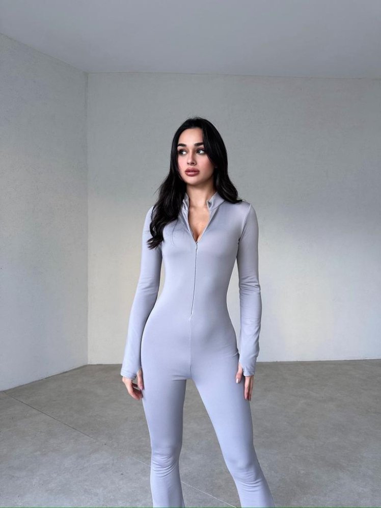 Parmak Geçmeli FREDERİCA Tulum 3940 - Gri - Mooi Butik