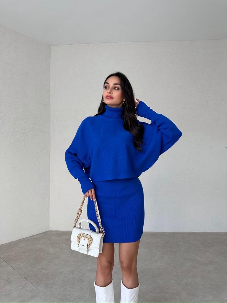 Parmak Geçmeli MADS Takım 3905 - Mavi - Mooi Butik