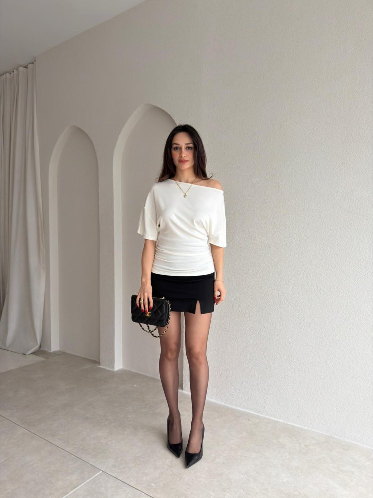 PAU Bluz 9038 - Beyaz - Mooi Butik