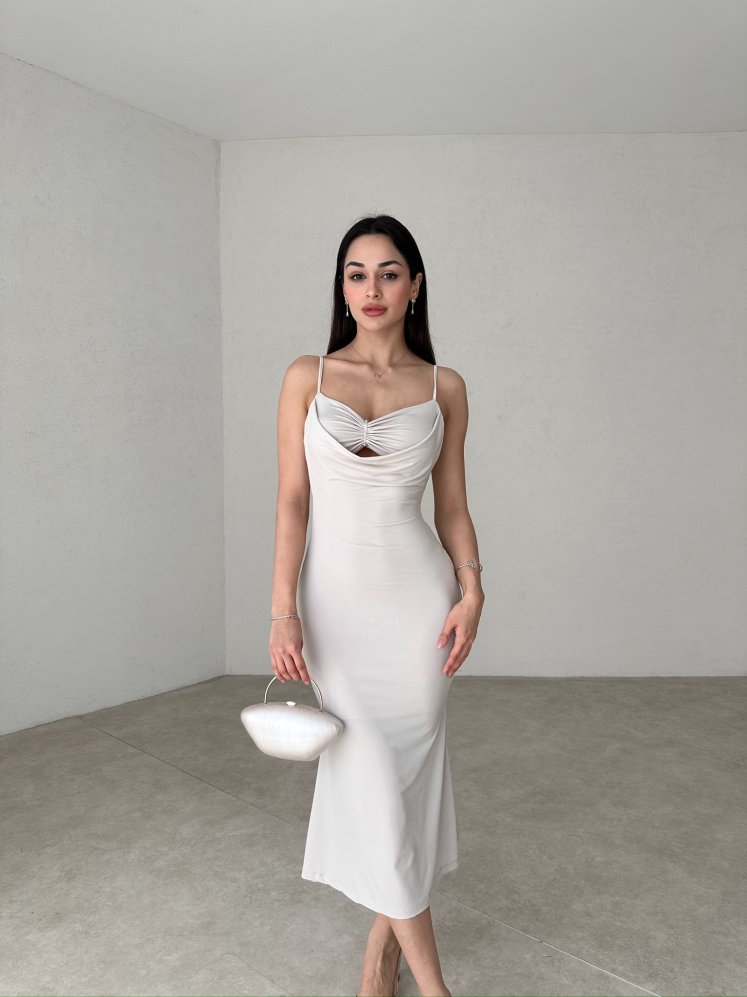 PAULA Midi Elbise 5654 - Bej - Mooi Butik