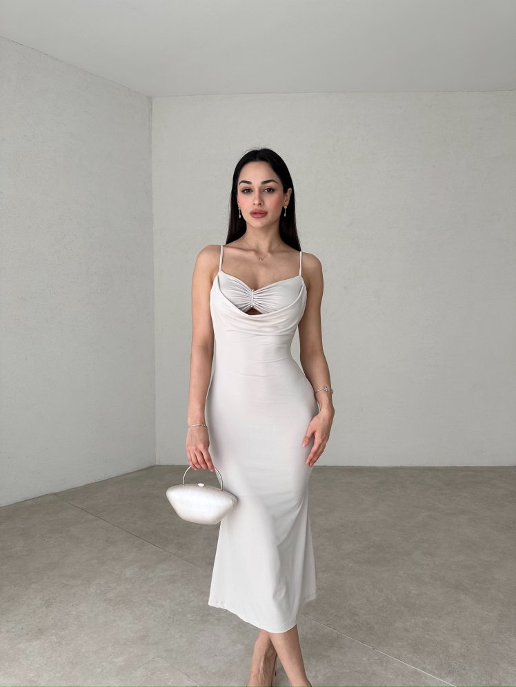 PAULA Midi Elbise 5654 - Bej - Mooi Butik