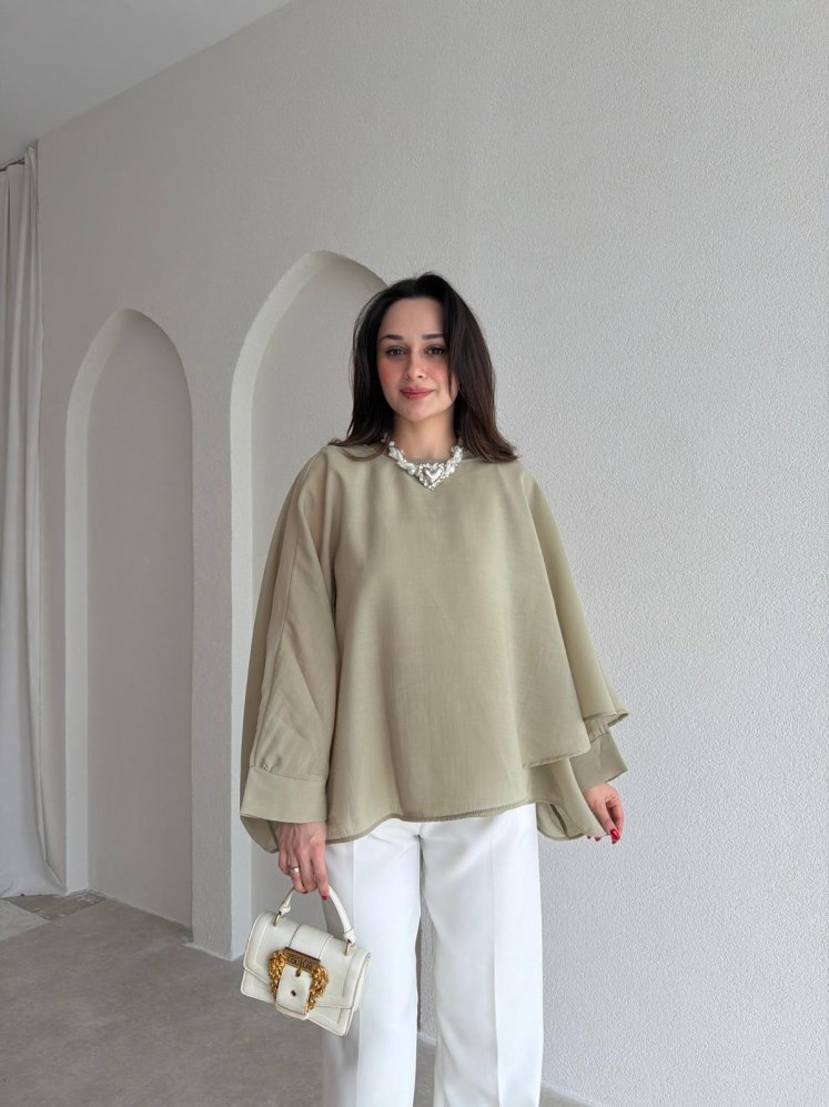 PAVİA Pelerin 6884 - Haki - Mooi Butik