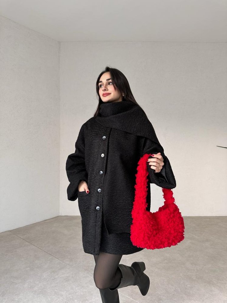 Peluş Dokulu OLGA Çanta 3453 - Kırmızı - Mooi Butik