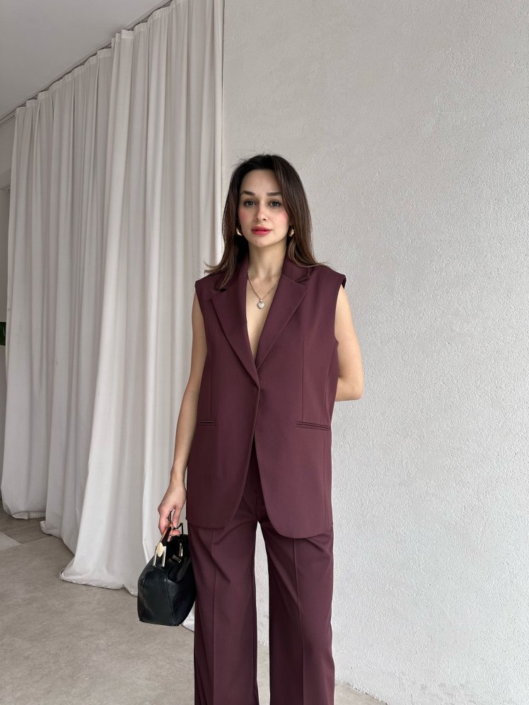 PEONY Takım 3083 - Bordo - Mooi Butik