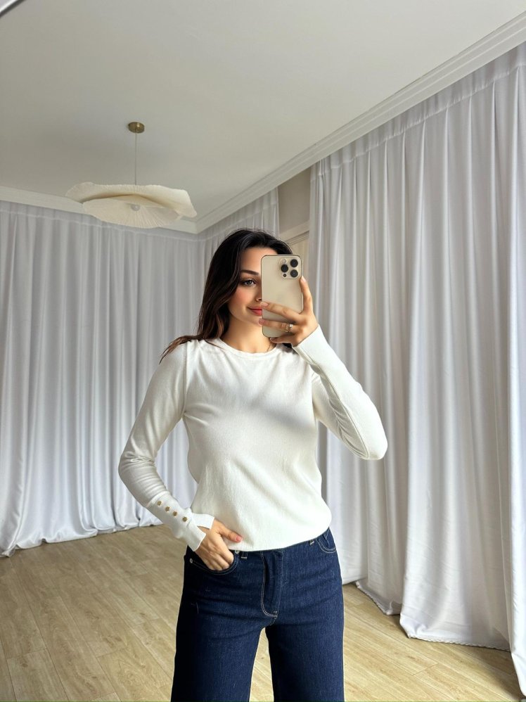 PEREZ Kazak 8494 - Beyaz - Mooi Butik (1)