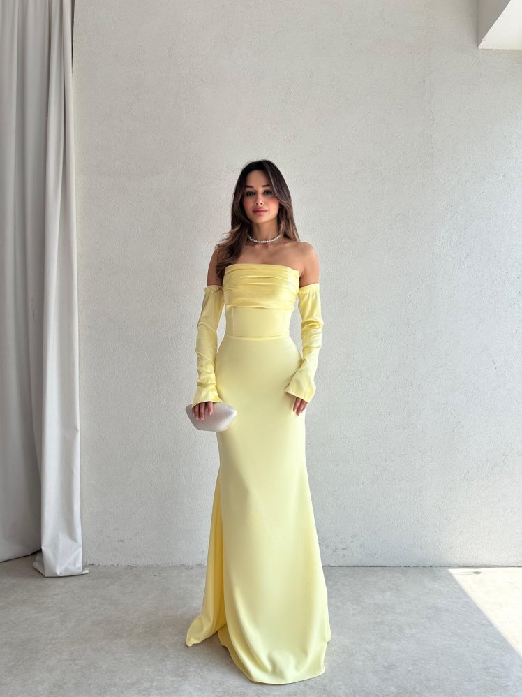 PERİSA Maxi Elbise 5082 - Sarı - Mooi Butik