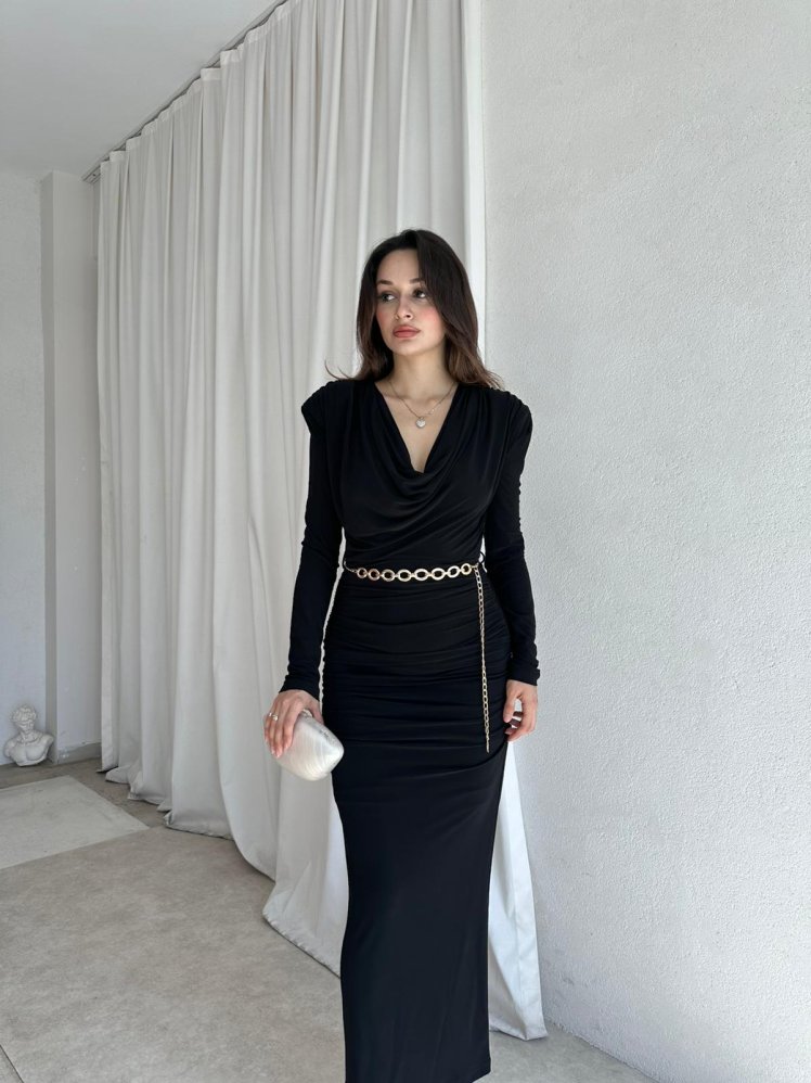 PİETRO Midi Elbise 8581 - Siyah - Mooi Butik