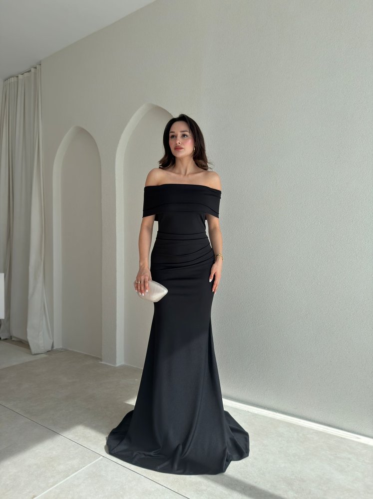 PİSA Maxi Elbise 8993 - Siyah - Mooi Butik