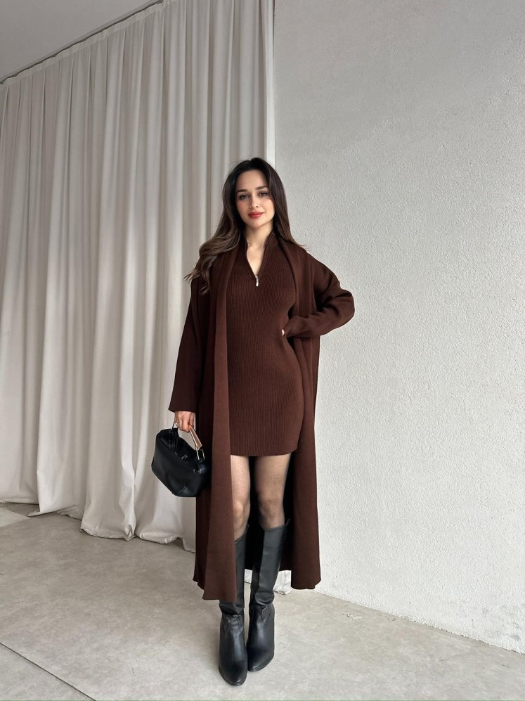 POLKA Triko Takım 8708 - Acı Kahve - Mooi Butik