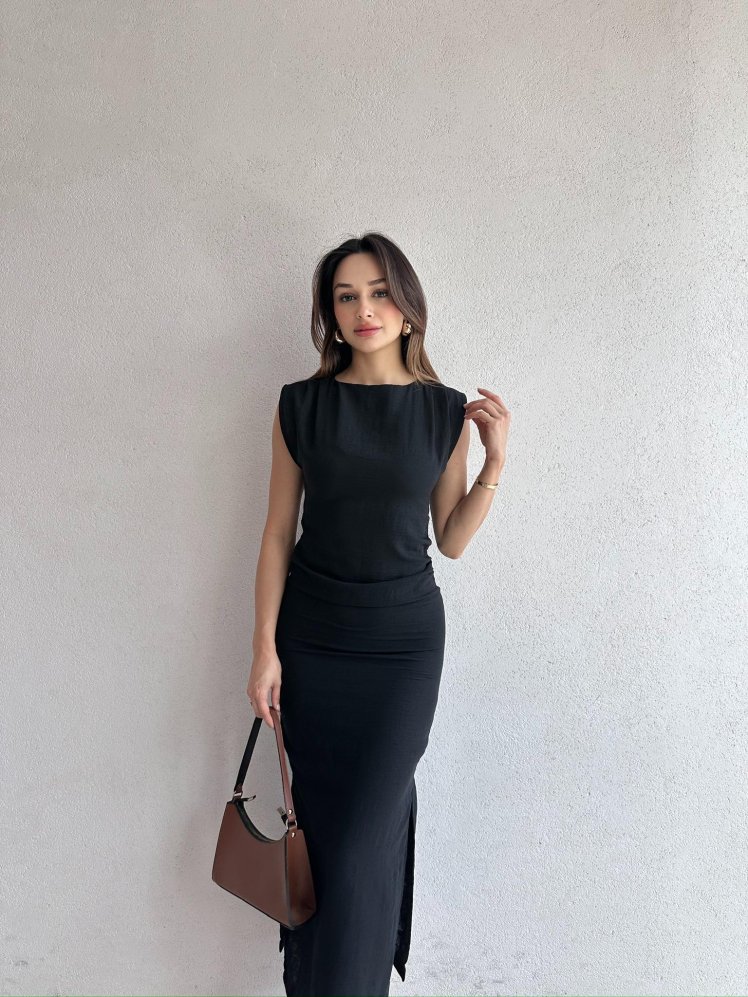 POLLACK Midi Elbise 3469 - Siyah - Mooi Butik
