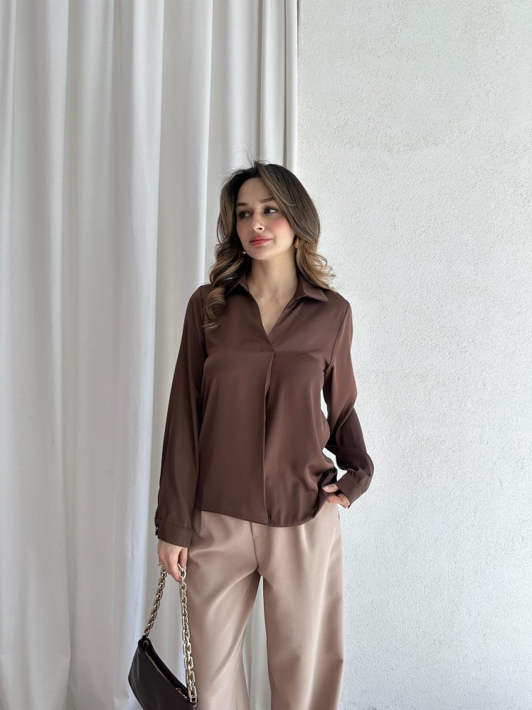 POPPER Gömlek 6745 - Acı Kahve - Mooi Butik (1)