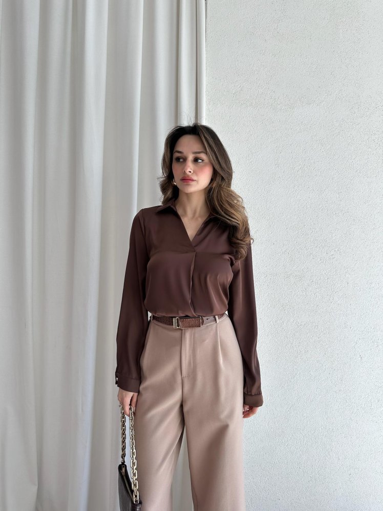 POPPER Gömlek 6745 - Acı Kahve - Mooi Butik