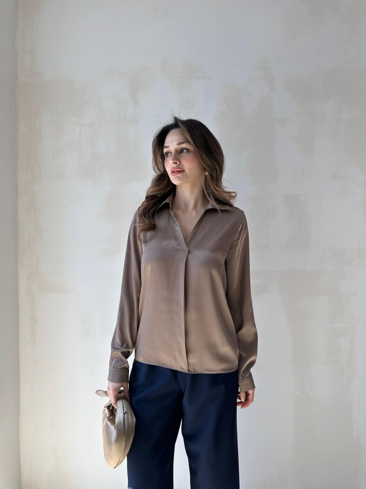 POPPER Gömlek 6745 - Kahverengi - Mooi Butik (1)