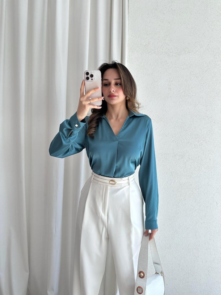 POPPER Gömlek 6745 - Yeşil - Mooi Butik