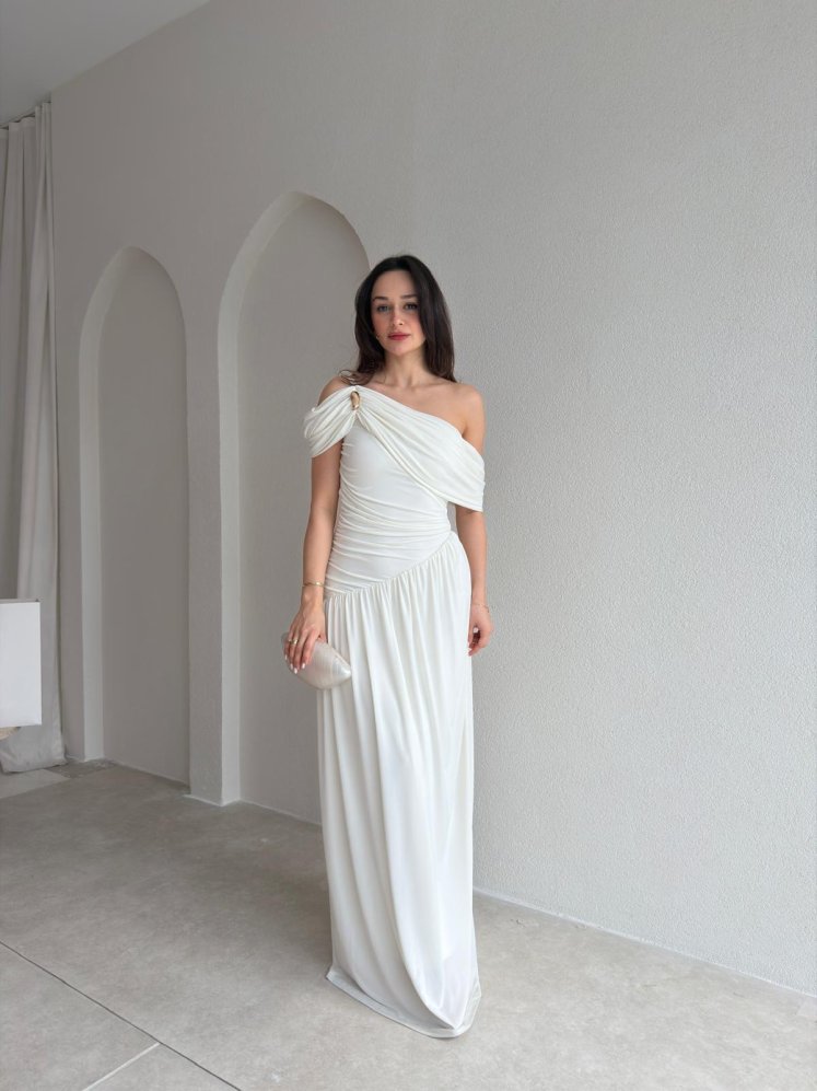 POSNER Maxi Elbise 2011 - Beyaz - Mooi Butik