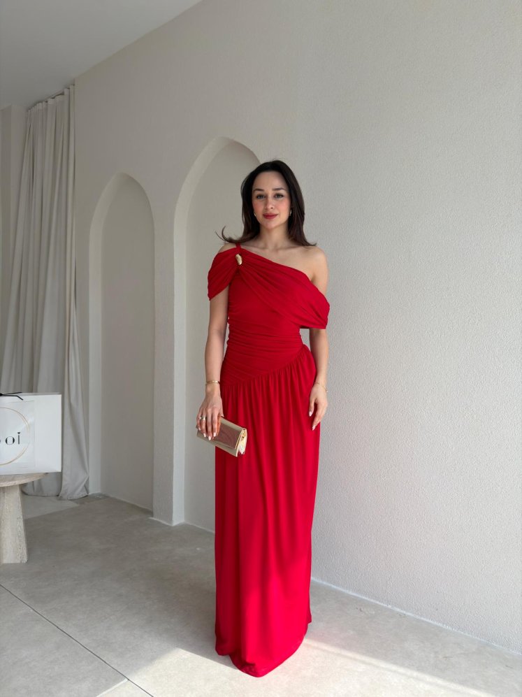 POSNER Maxi Elbise 2011 - Kırmızı - Mooi Butik