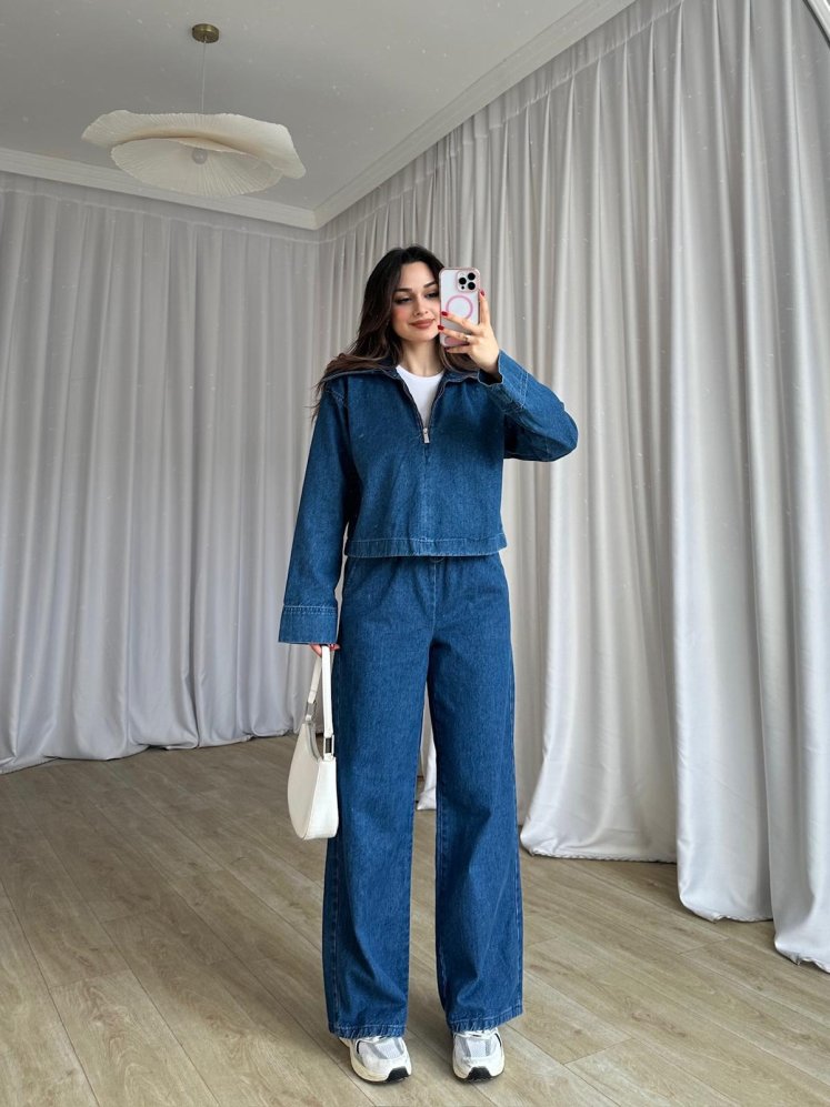 POUR Takım 8646 - Mavi - Mooi Butik