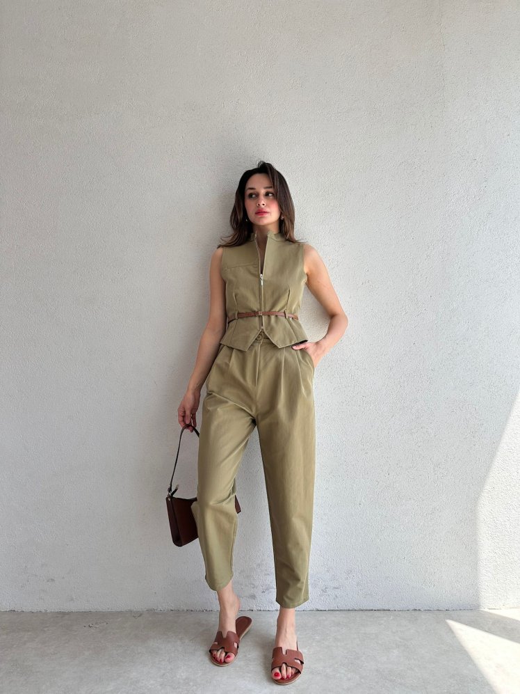 PRAG Takım 6892 - Haki - Mooi Butik