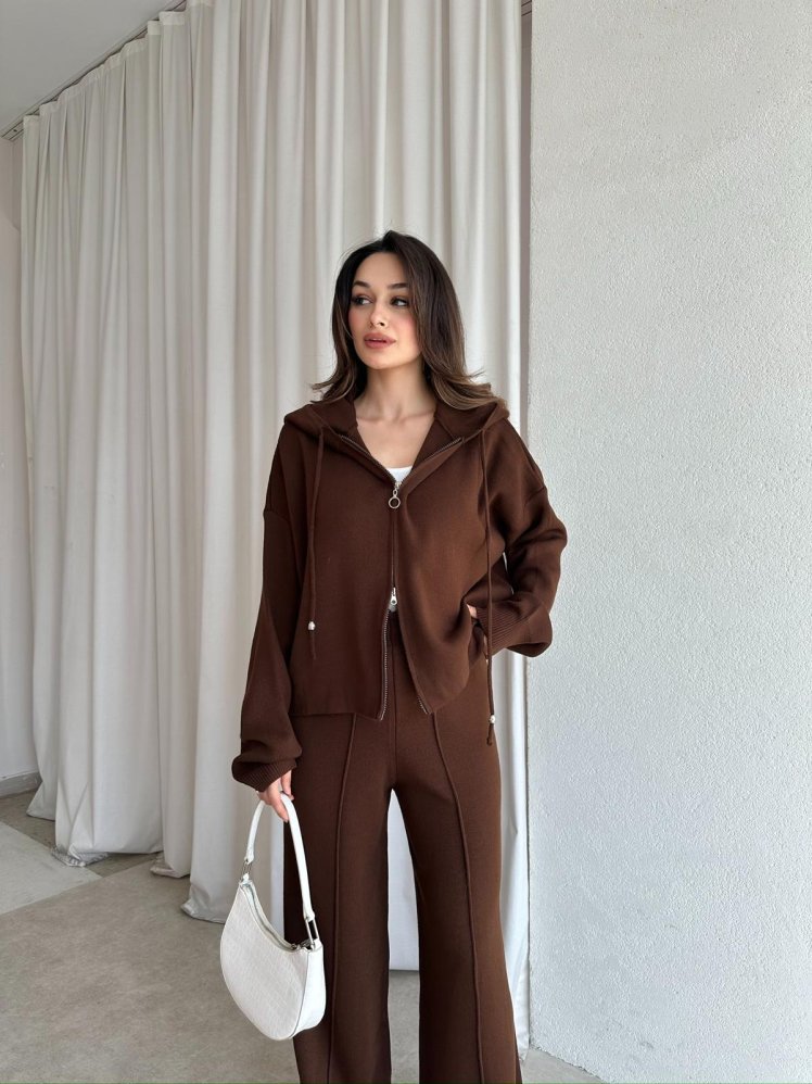 PRİSON Triko Takım 8266 - Acı Kahve - Mooi Butik