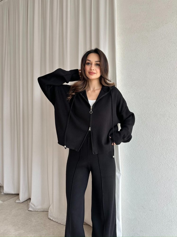 PRİSON Triko Takım 8266 - Siyah - Mooi Butik