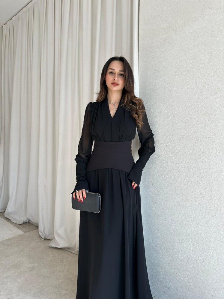 PUBLİC Maxi Elbise 9512 - Siyah - Mooi Butik