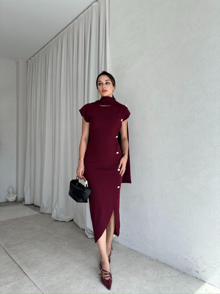 PURE Elbise 6872 - Bordo - Mooi