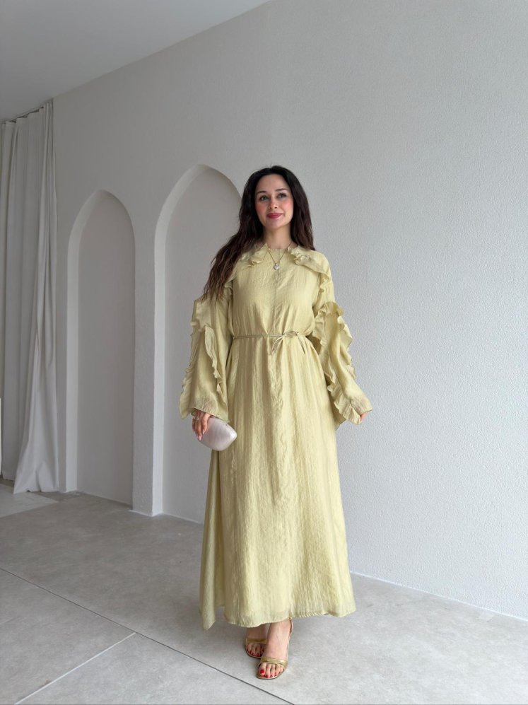 PUREST Midi Elbise 6936 - Yağ Yeşili - Mooi Butik